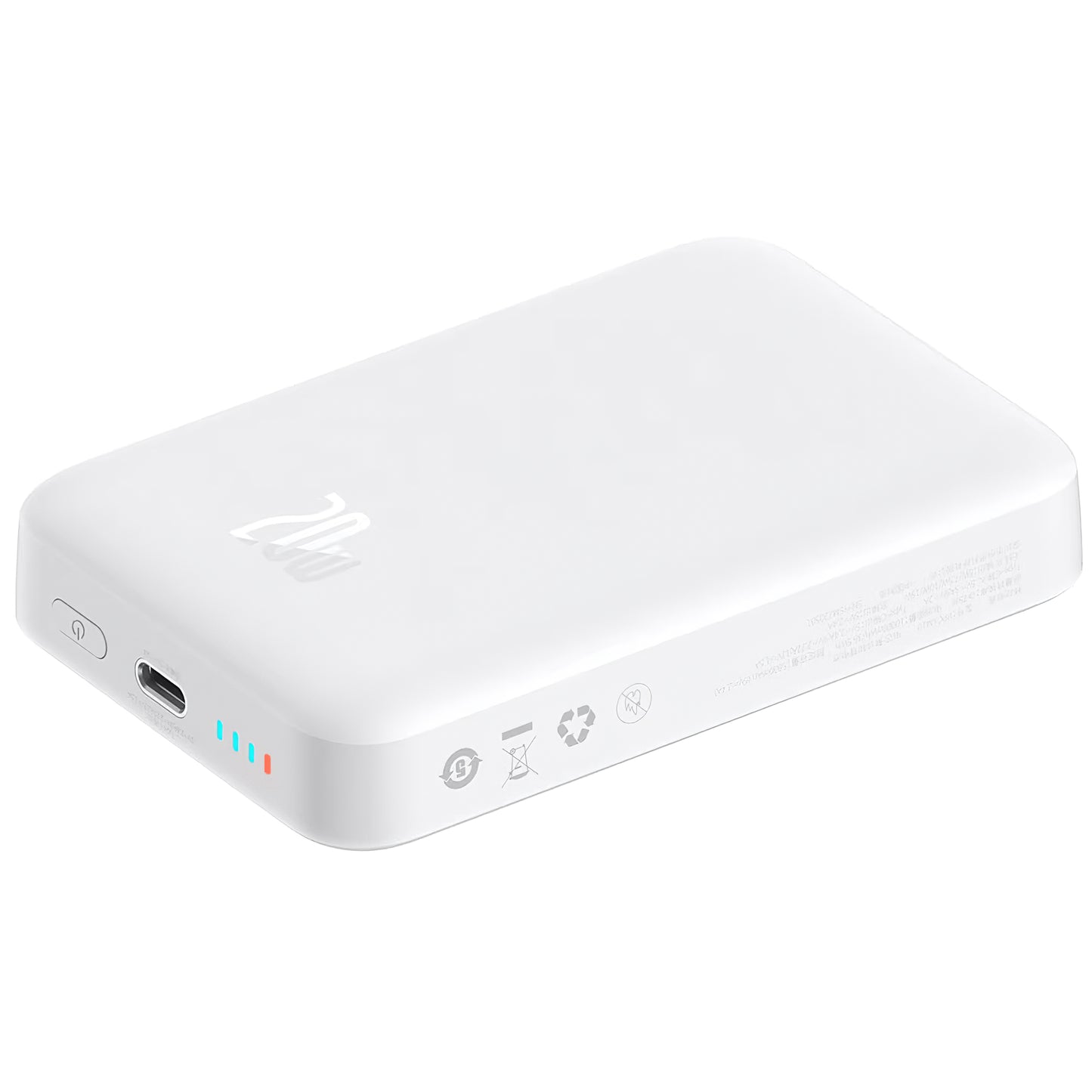 Externí baterie Baseus Magnetic Mini, 10000mAh, 20W, PD + FQI, 1 x USB-C, Bílá P10059001223-00
