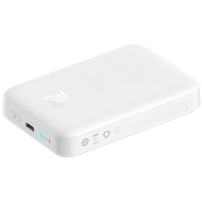 Externí baterie Baseus Magnetic Mini, 10000mAh, 20W, PD + FQI, 1 x USB-C, Bílá P10059001223-00