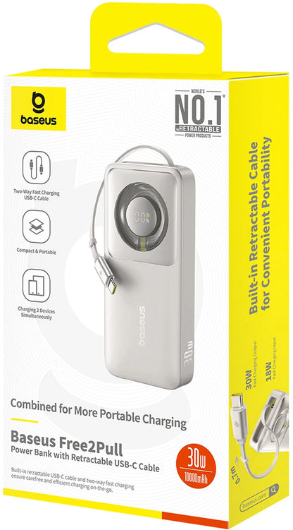 Externí baterie Baseus OS Free2Pull, 10000mAh, 30W, PD, 2 x USB-C, šedá P10073701843-00