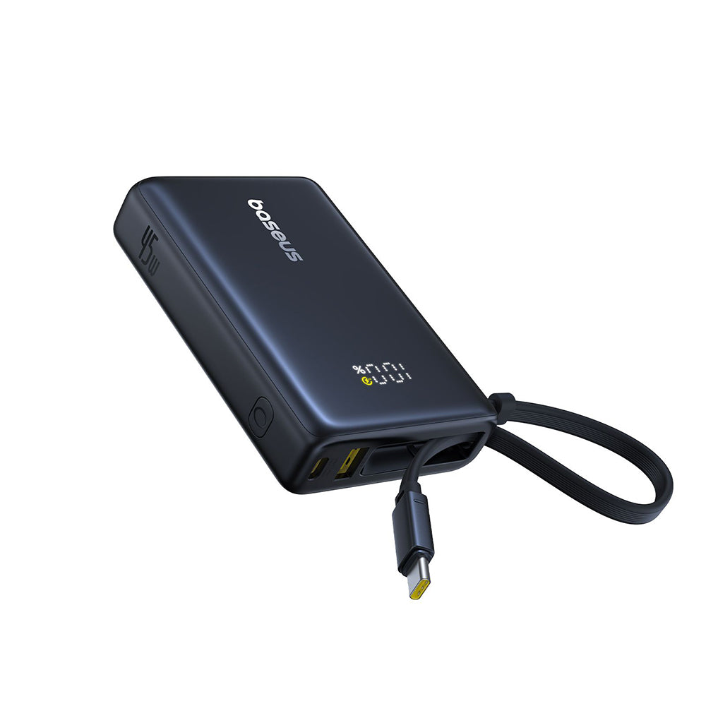 Externí baterie Baseus PicoGo, 10000mAh, 45W, QC + PD, 1 x USB-A - 2 x USB-C, Černá P10076803123-00