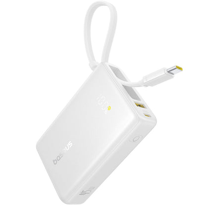 Externí baterie Baseus PicoGo, 10000mAh, 45W, QC + PD, 1 x USB-A - 2 x USB-C, Bílá P10076803213-00