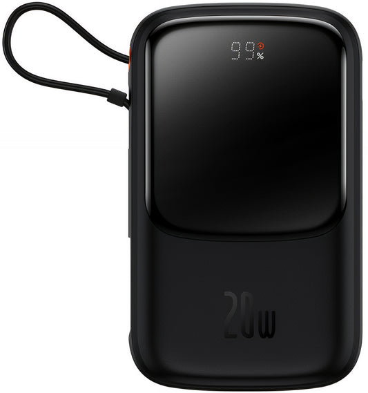 Externí baterie Baseus Qpow Pro, 20000mAh, 20W, QC + PD, 1 x Lightning - 1 x USB-A - 1 x USB-C, Černá PPQD060201