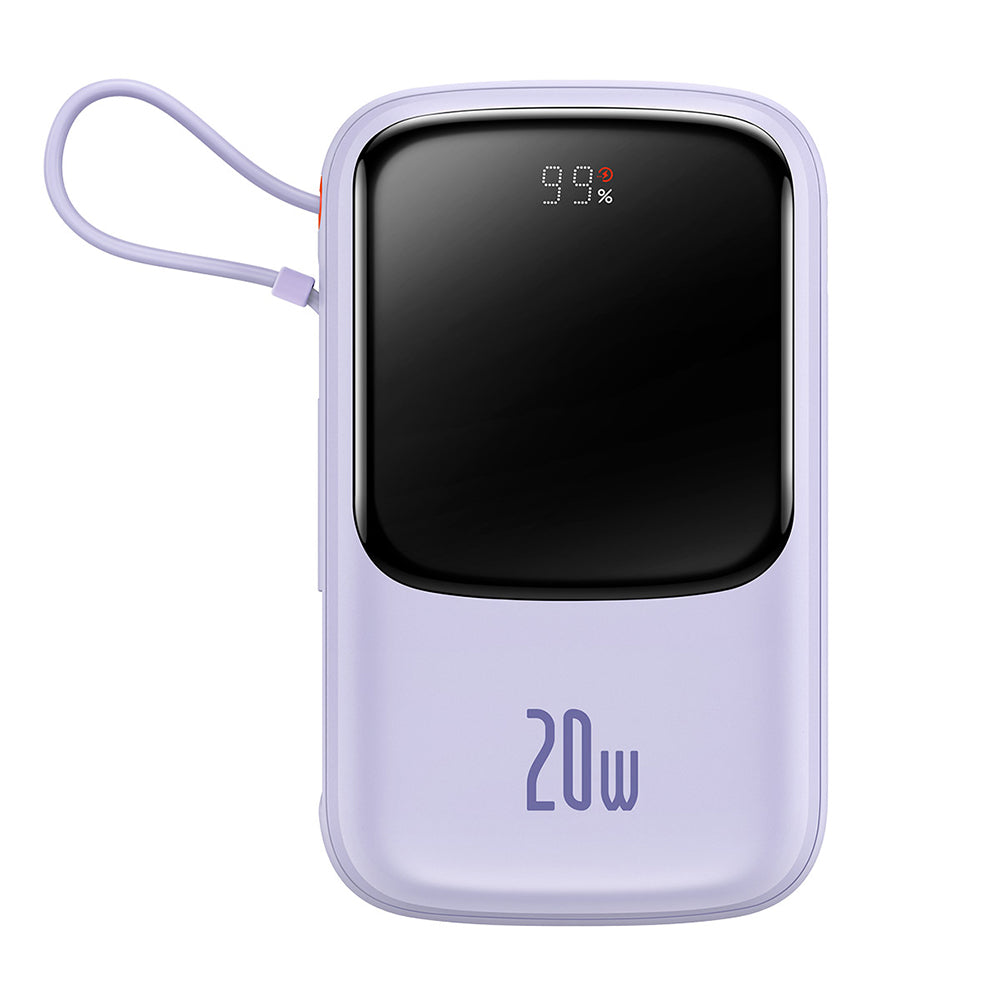 Externí baterie Baseus Qpow Pro, 20000mAh, 20W, QC + PD, 1 x Lightning - 1 x USB-A - 1 x USB-C, Fialová PPQD030005