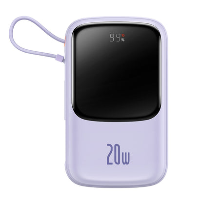 Externí baterie Baseus Qpow Pro, 20000mAh, 20W, QC + PD, 1 x Lightning - 1 x USB-A - 1 x USB-C, Fialová PPQD030005