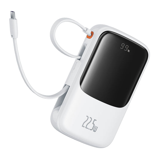 Externí baterie Baseus Qpow Pro+, 10000mAh, 22.5W, QC + PD, 1 x USB-A - 2 x USB-C, Bílá P10067101213-00