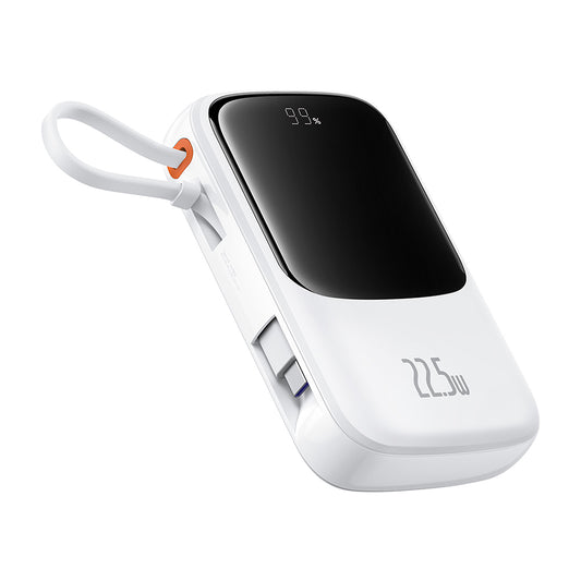 Externí baterie Baseus Qpow Pro+, 10000mAh, 22.5W, QC + PD, 1 x USB-A - 2 x USB-C, Bílá P10067101213-00