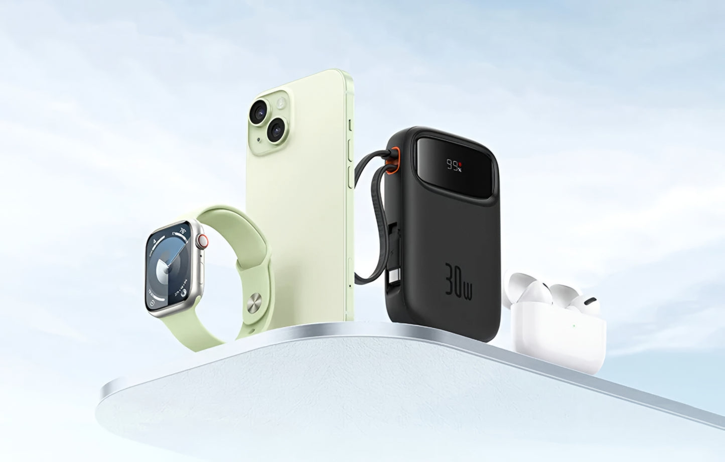 Externí baterie Baseus Qpow2, 20000mAh, 30W, QC + PD, 1 x USB-A - 3 x USB-C, Černá P10055009113-00