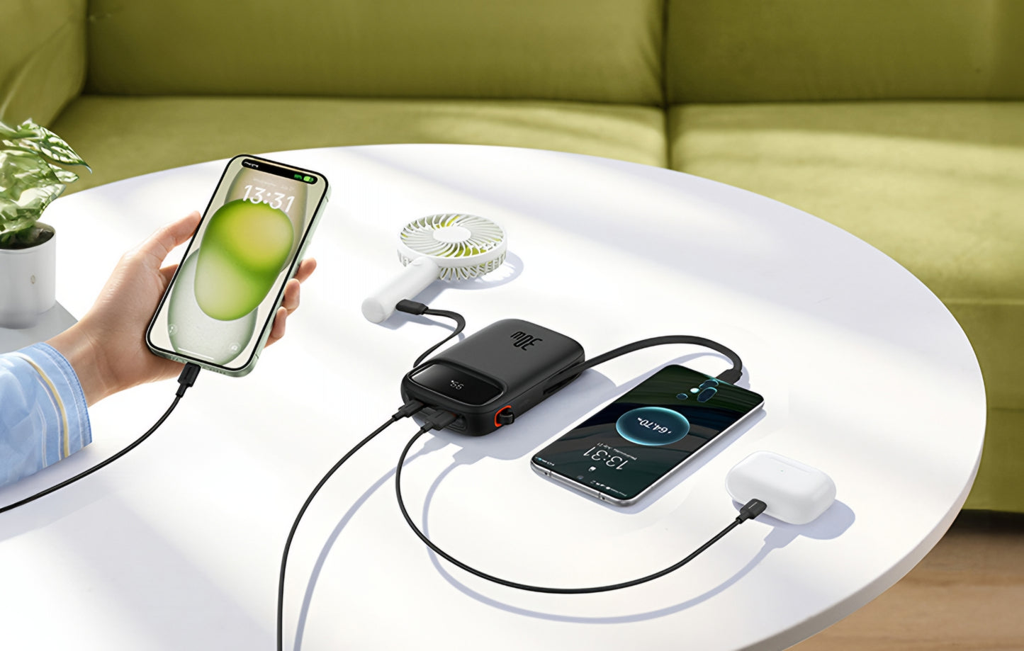 Externí baterie Baseus Qpow2, 20000mAh, 30W, QC + PD, 1 x USB-A - 3 x USB-C, Černá P10055009113-00