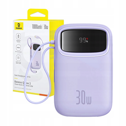 Externí baterie Baseus Qpow2, 10000mAh, 30W, QC + PD, 1 x USB-A - 3 x USB-C, Fialová P10055008513-00