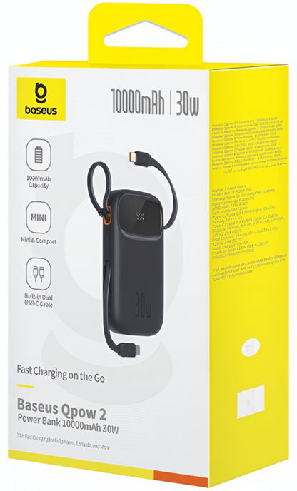 Externí baterie Baseus Qpow2, 20000mAh, 30W, QC + PD, 1 x USB-A - 3 x USB-C, Černá P10055009113-00