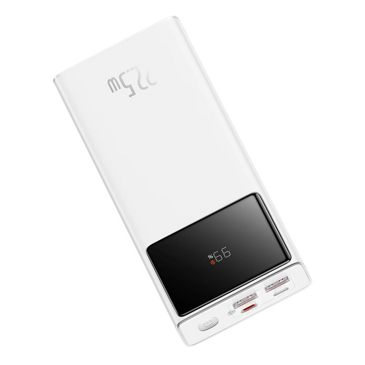 Externí baterie Baseus Star Lord, 30000mAh, 22.5W, QC + PD, 1 x USB-C - 2 x USB-A, bílá PPXJ080102