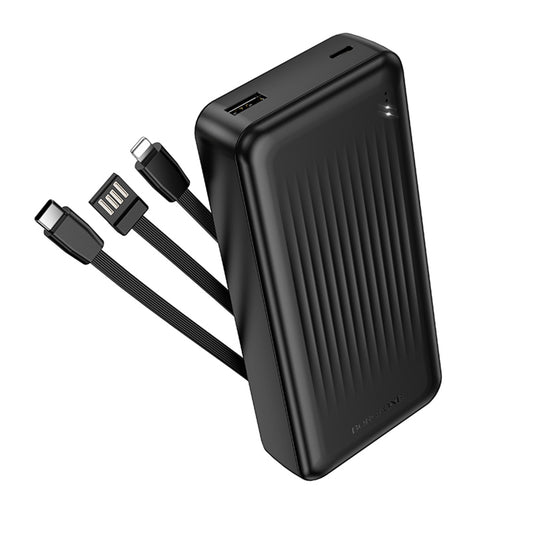 Externí baterie Borofone BJ79 Clever, 20000mAh, 10W, 1 x Lightning - 1 x USB-A - 1 x USB-C, černá.