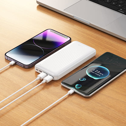 Externí baterie Borofone BJ80A Clever, 10000mAh, 22.5W, QC + PD, 1 x USB-C - 2 x USB-A, Bílá