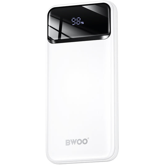 Externí baterie BWOO BO-P34, 10000mAh, 22,5W, QC + PD, 1 x USB-C - 2 x USB-A, bílá