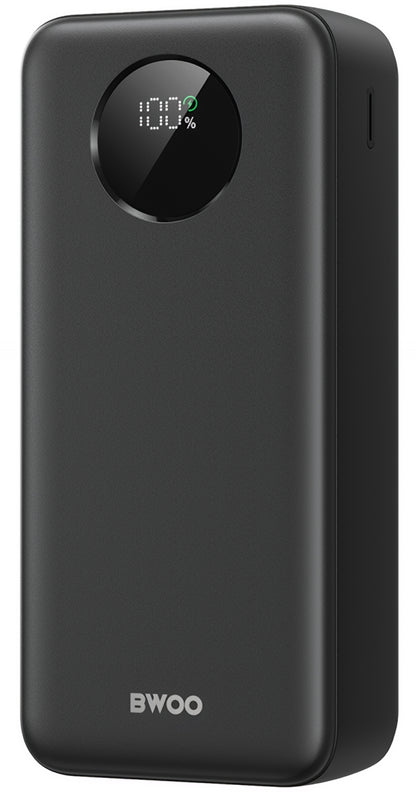 Externí baterie BWOO BO-P64, 30000mAh, 22.5W, QC + PD, 1 x USB-C - 2 x USB-A, Černá