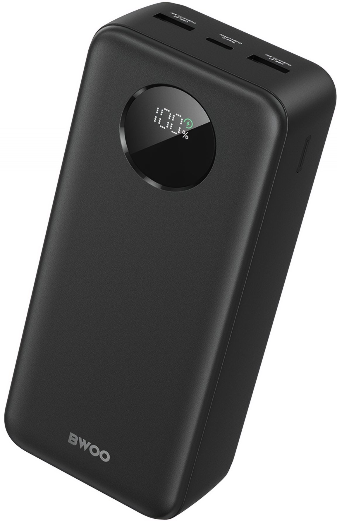 Externí baterie BWOO BO-P64, 30000mAh, 22.5W, QC + PD, 1 x USB-C - 2 x USB-A, Černá