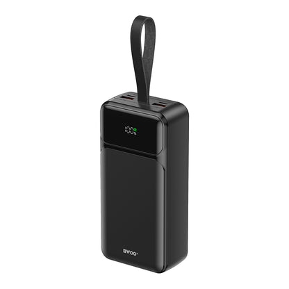 Externí baterie BWOO BO-P66, 30000mAh, 65W, QC + PD, 1 x USB-C - 2 x USB-A, Černá
