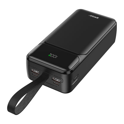 Externí baterie BWOO BO-P66, 30000mAh, 65W, QC + PD, 1 x USB-C - 2 x USB-A, Černá