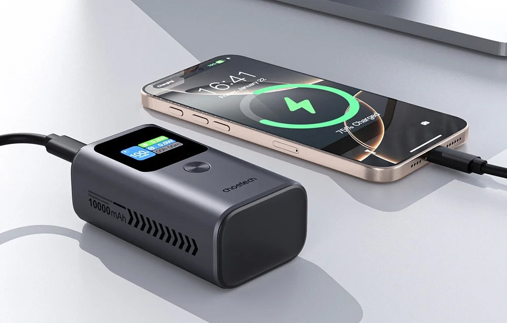 Externí baterie Choetech B701, 10000mAh, 30W, QC + PD, 1 x USB-A - 2 x USB-C, Černá