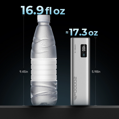 Externí baterie Cuktech, 20000mAh, 100W, QC + PD, 1 x USB-A - 2 x USB-C, Šedá CUKP200XGLGR