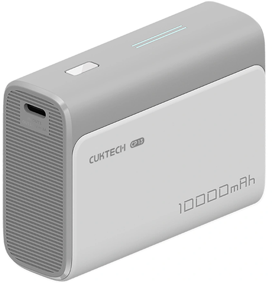 Externí baterie Cuktech CP13, 10000mAh, 30W, QC + PD, 1 x USB-A - 1 x USB-C, Šedá