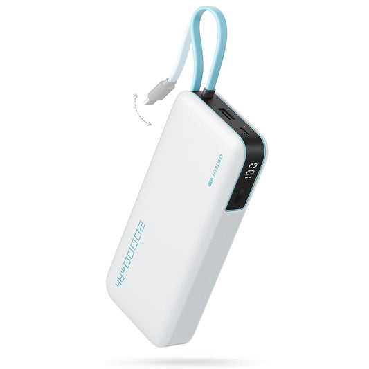Externí baterie Cuktech LPB200N, 20000mAh, 45W, QC + PD, 1 x USB-A - 2 x USB-C, bílá CUKP200NGLLG
