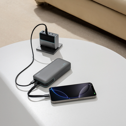 Externí baterie Cuktech LPB200N, 20000mAh, 40W, QC + PD, 1 x USB-A - 2 x USB-C, černá