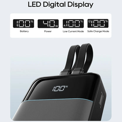 Externí baterie Cuktech LPB200NL, 20000mAh, 40W, QC + PD, 1 x Lightning - 1 x USB-A - 2 x USB-C, Šedá CKB200NLGLGY