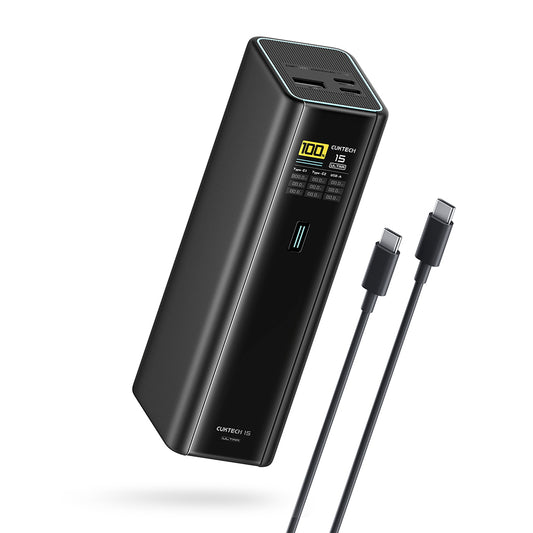 Powerbanka Cuktech PB200U, 20000 mAh, 210 W, QC + PD, 1× USB-A – 2× USB-C, bílá CKPB200UGLGR