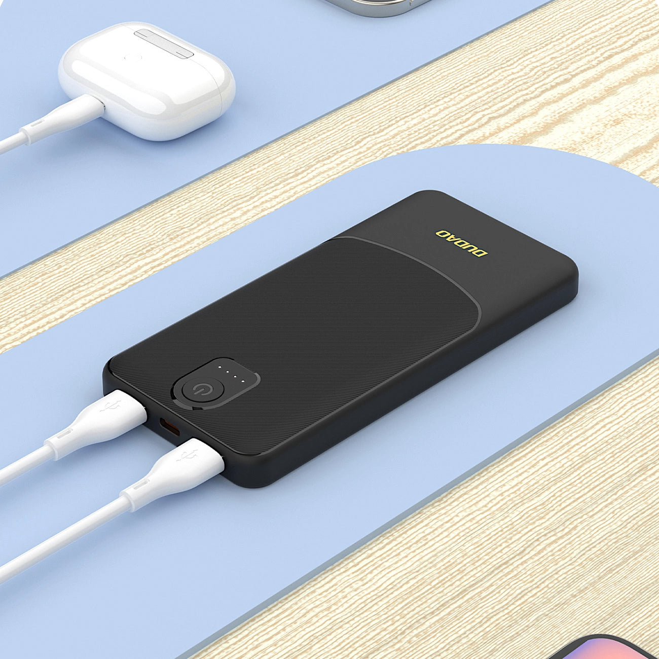 Externí baterie Dudao K10, 10000mAh, 12W, 2 x USB-A, Černá