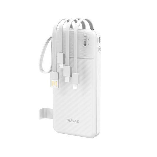 Externí baterie Dudao K11, 10000mAh, 10W, 1 x Lightning - 1 x microUSB - 1 x USB-A - 1 x USB-C, Bílá