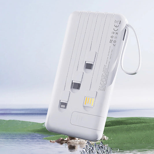 Externí baterie Dudao K11, 10000mAh, 10W, 1 x Lightning - 1 x microUSB - 1 x USB-A - 1 x USB-C, Bílá