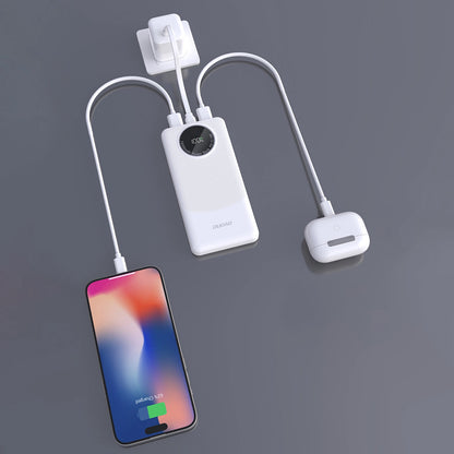 Externí baterie Dudao K12, 10000mAh, 22.5W, QC + PD, 1 x USB-C - 2 x USB-A, Bílá