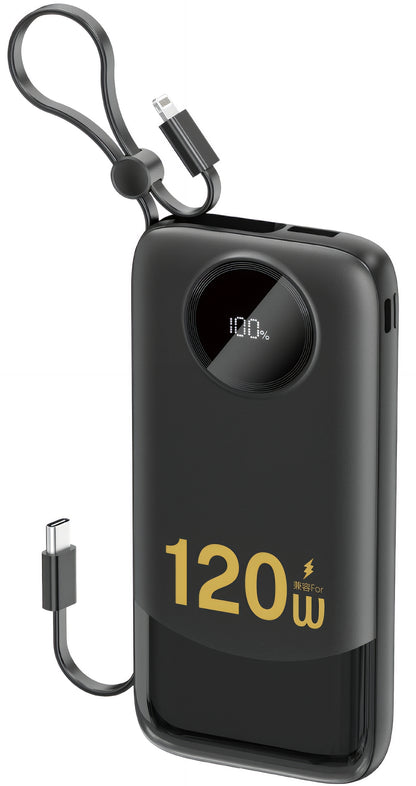 Externí baterie Dudao K13, 10000mAh, 22.5W, QC + PD, 1 x Lightning - 1 x USB-A - 2 x USB-C, Černá