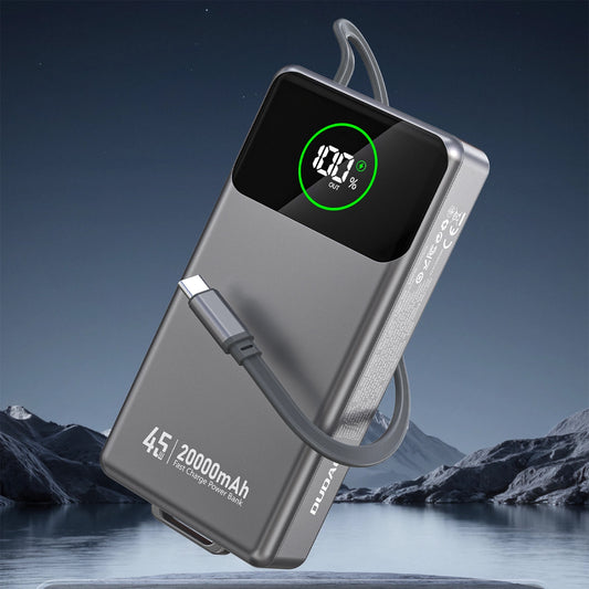 Externí baterie Dudao K31 Pro, 20000mAh, 45W, QC + PD, 1 x USB-A - 2 x USB-C, Šedá