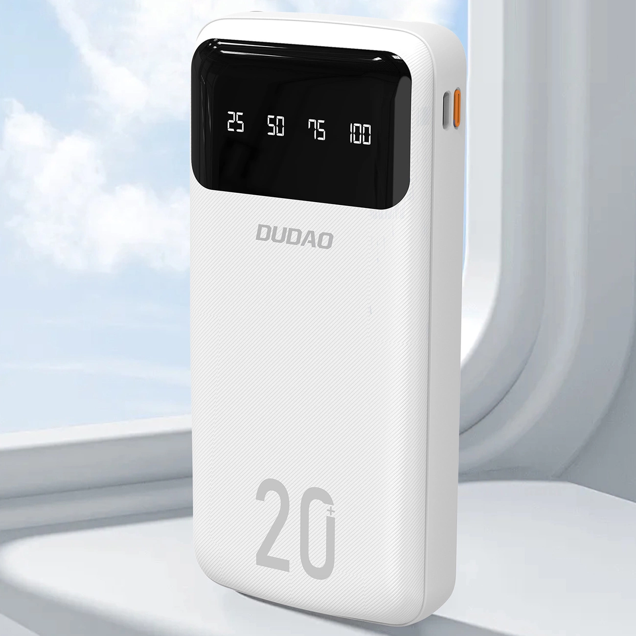 Externí baterie Dudao K6Pro+, 20000mAh, 10W, 1 x Lightning - 1 x microUSB - 1 x USB-A - 1 x USB-C, Bílá