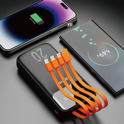 Externí baterie Dudao K6Pro+, 20000mAh, 10W, 1 x Lightning - 1 x microUSB - 1 x USB-A - 1 x USB-C, Černá