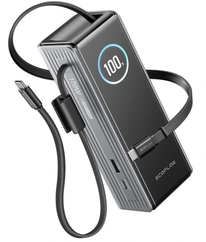 Externí baterie EcoFlow Rapid, 25000mAh, 170W, QC + PD, 1 x USB-A - 3 x USB-C, šedá