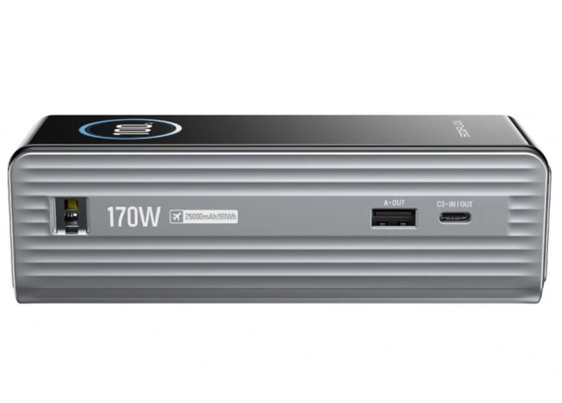Externí baterie EcoFlow Rapid, 25000mAh, 170W, QC + PD, 1 x USB-A - 3 x USB-C, šedá