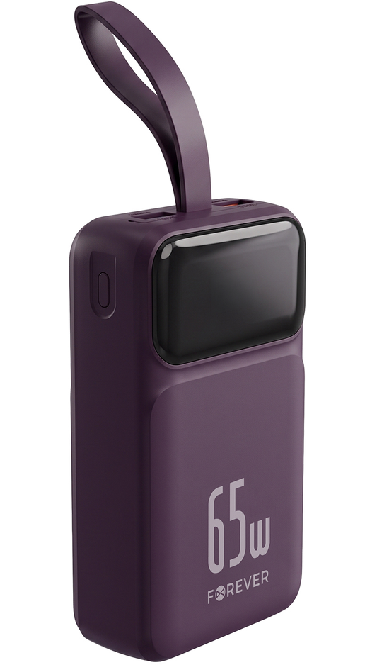 Externí baterie Forever Vibe-TB65, 20000mAh, 65W, QC + PD, 2 x USB-A - 2 x USB-C, vínová