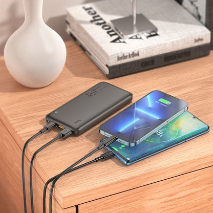 Externí baterie HOCO J101, 10000mAh, 22.5W, QC + PD, 1 x USB-C - 2 x USB-A, Černá