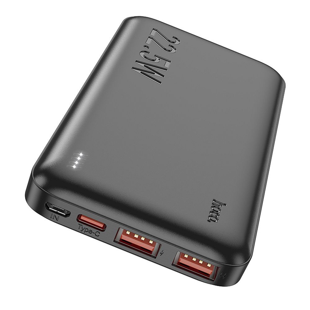 Externí baterie HOCO J101, 10000mAh, 22.5W, QC + PD, 1 x USB-C - 2 x USB-A, Černá