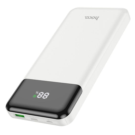 Externí baterie HOCO J102, 10000mAh, 20W, QC + PD, 1 x USB-A - 1 x USB-C, Bílá