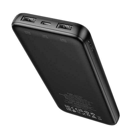 Externí baterie HOCO J128, 10000mAh, 10W, 2 x USB-A, Černá