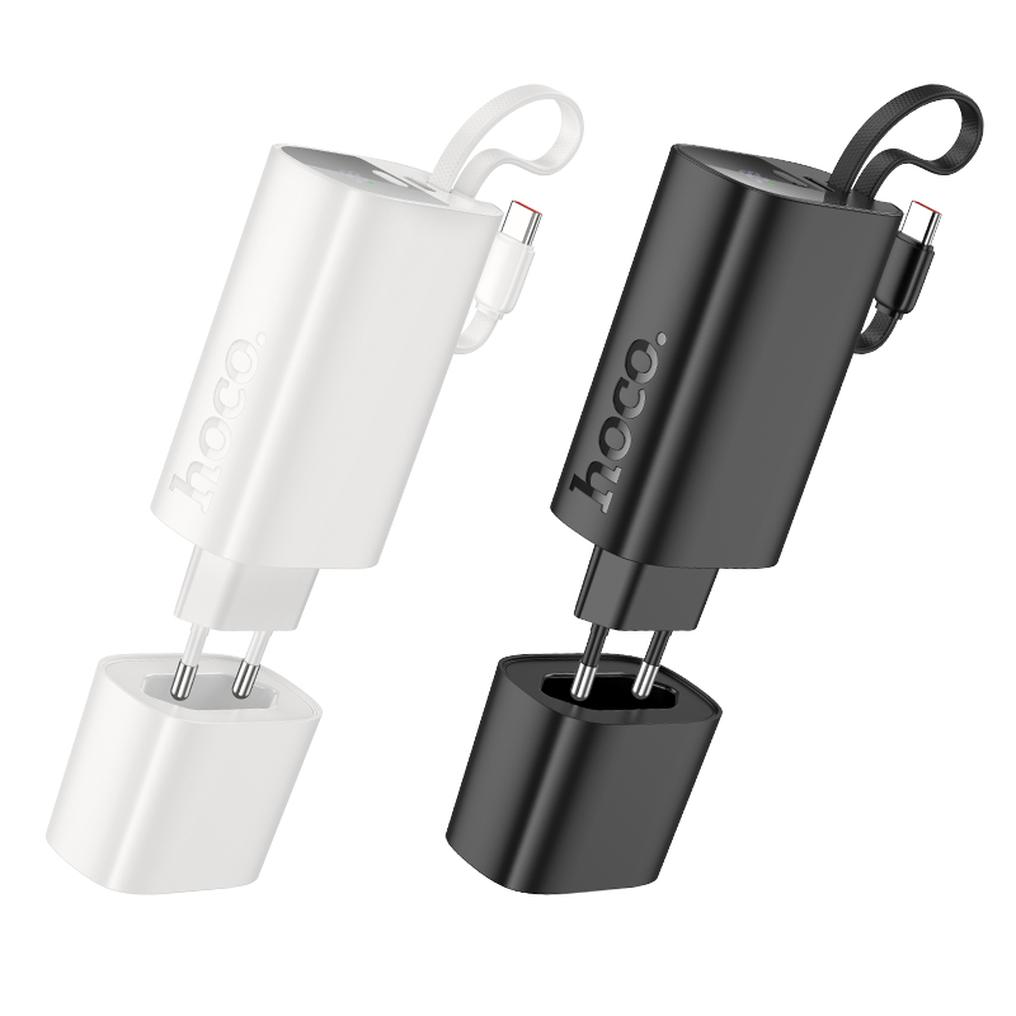 Powerbanka HOCO J148 2v1, 5000 mAh, 20 W, PD, 2× USB-C, bílá