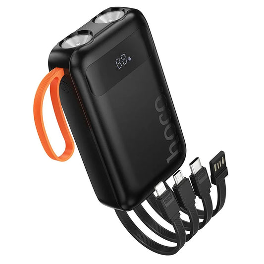 Externí baterie HOCO J151, 10000mAh, 10W, 1 x Lightning - 1 x microUSB - 1 x USB-A - 1 x USB-C, Černá