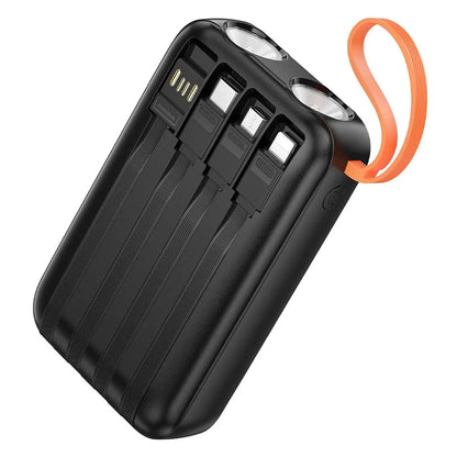 Externí baterie HOCO J151, 10000mAh, 10W, 1 x Lightning - 1 x microUSB - 1 x USB-A - 1 x USB-C, Černá