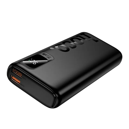 Externí baterie HOCO J158 Pro, 10000mAh, 22,5W, QC + PD, 1 x USB-C - 2 x USB-A, Černá