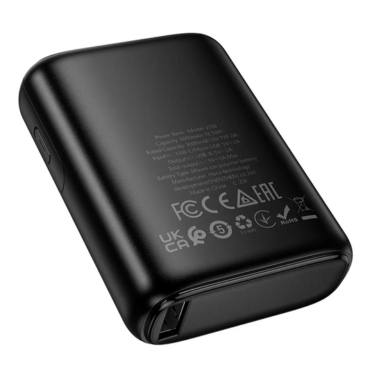 Externí baterie HOCO J158, 5000mAh, 10W, 1 x USB-A, černá