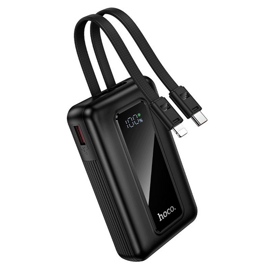 Externí baterie HOCO J162, 10000mAh, 22.5W, QC + PD, 1 x Lightning - 1 x USB-A - 2 x USB-C, Černá